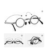 Portable Reading Glasses Hd Folding Middle-aged And Elderly Reading Glasses For Men And Women Imitation Retro Ultra-light Circle
