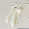 Boat Socks, Pure Cotton Women's Spring and Summer Thin Short Cotton Socks, Mesh Embroidered All-cotton Socks