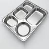 304 Stainless Steel Divided Meal Tray with Lid