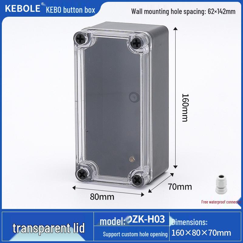 Transparent Waterproof ABS Plastic Junction Box for Indoor/Outdoor Power Supply & Monitor