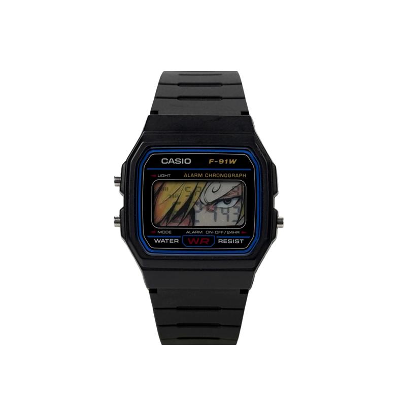 CASIO Customized watch modified series decisive courage waterproof luminous Quartz same style for men and women color dial F-91W-1