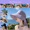 Summer Wide Brim Fisherman Hat With Ponytail Hole For Outdoor Sun Protection
