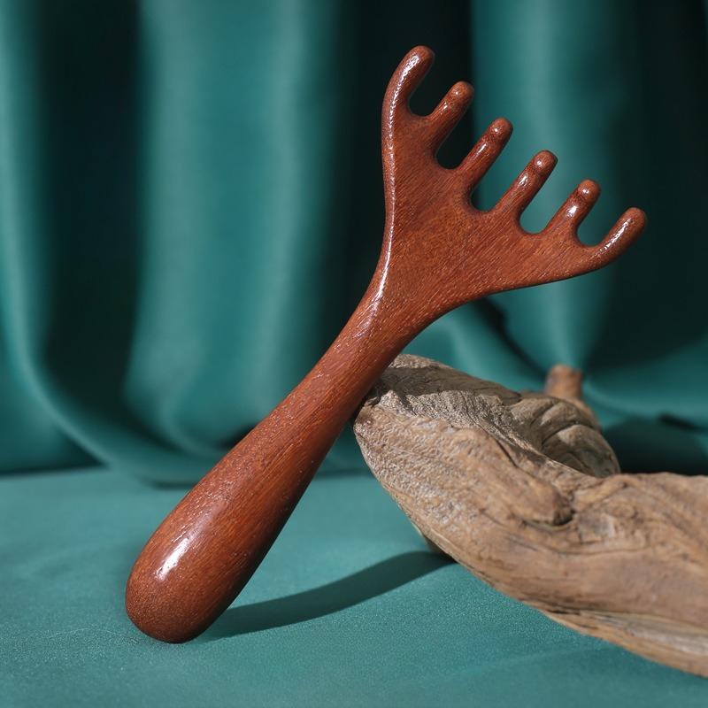 1pc Natural Fragrance Massage Comb Six Claw Head Acupoint Massage Scraping Tool Neck Lifting Scraping Face Massager