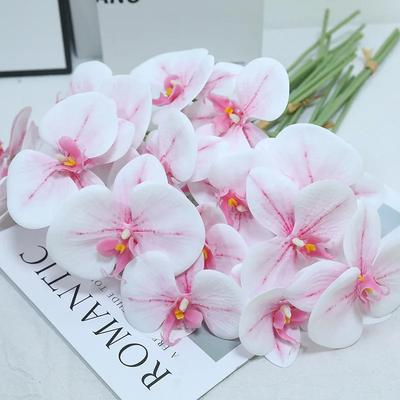 12 Stück 3D-Druckfolie Phalaenopsis Künstliche Blumen Party Heimdekoration Ornamente Falsche Blumen Schmetterlingsorchidee Hochzeitsstrauß