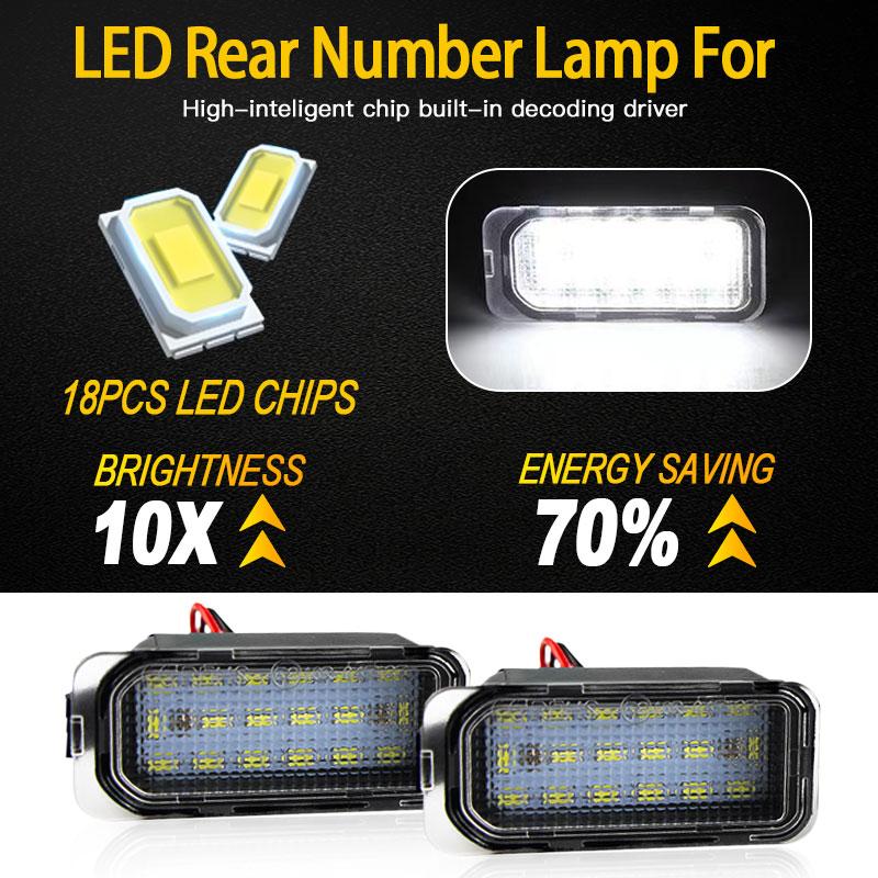 2PCS OEM LED License Plate Light Bulbs For Ford Focus MK3 2010-Onwards Fiesta MK6 2008-Onwards Mondeo MK4 2007-2013 BA7 2008-up