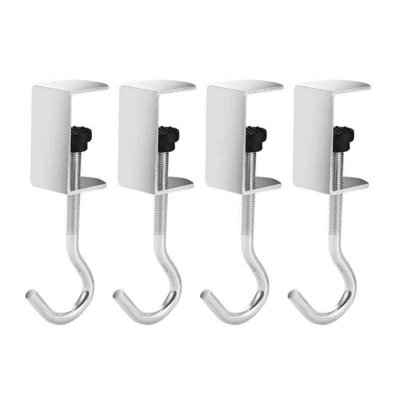 1 Pieza Ganchos de Mesa de Acero Giratorios 360° - Gancho Desmontable para Borde de Escritorio Percha para Auriculares de Juego Gancho Colgante para Almacenamiento de Mochilas