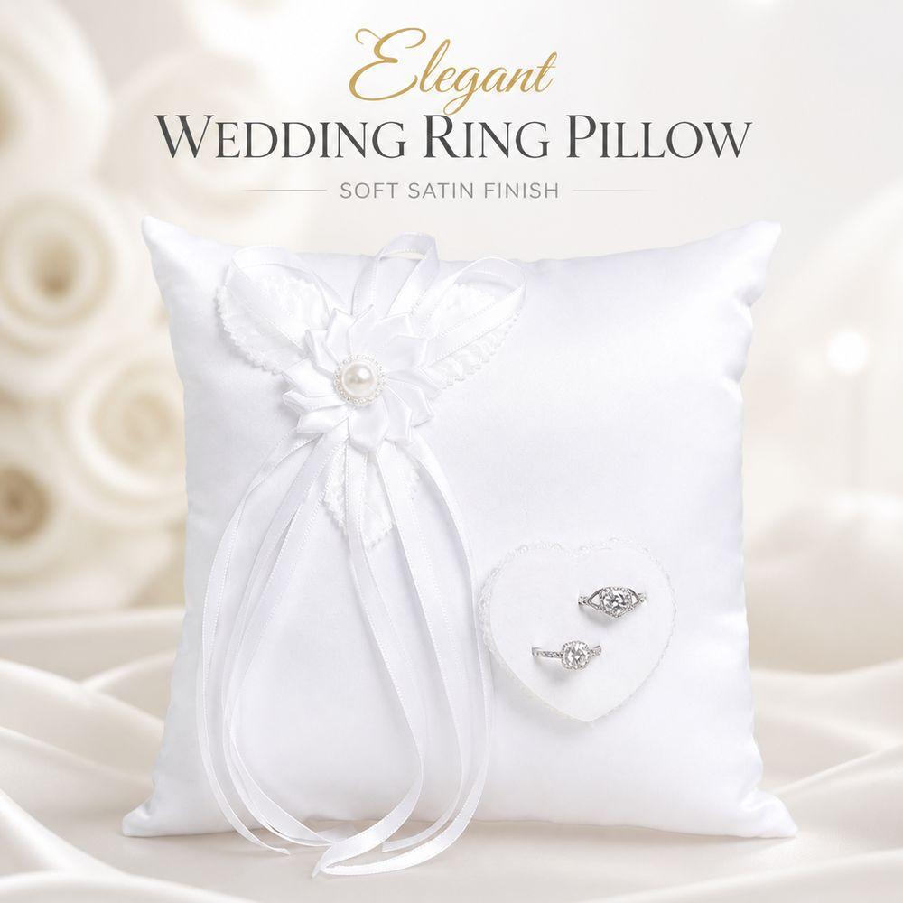 Handmade Bridal Ring Cushion Polyester Wedding Ring Holder Wedding Ring Pillow  Engagement Ceremony