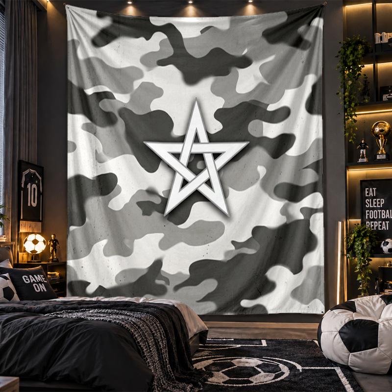 Wall Hanging Tapestry Morocco Football Print Cloth for Living Room Bedroom Home Decor