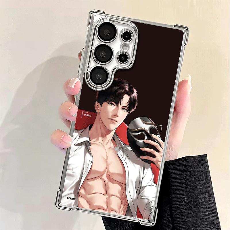 B-J A-Alex Anime Plating Phone Case For Samsung Galaxy S24 S25 FE S26 Edge S23 Ultra S22 S21 Plus S20 Anti-Fall Airabag Cover