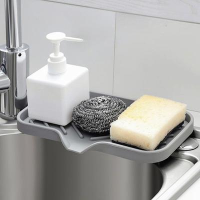 Bandeja de Silicona para Fregadero de Cocina Dispensador de Jabón Almohadilla de Drenaje para Esponja Alfombrilla de Secado para Salpicaduras de Fregadero Bandeja de Almacenamiento para Encimera Alfombrilla para Grifo Bandeja