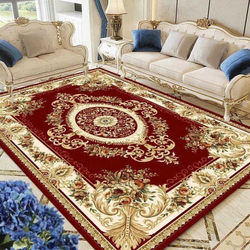 European Style Luxury Bedroom Carpet for Living Room Large Rugs  Home Decoration Washable Sofa Table Mat High-end Cloakroom Rug