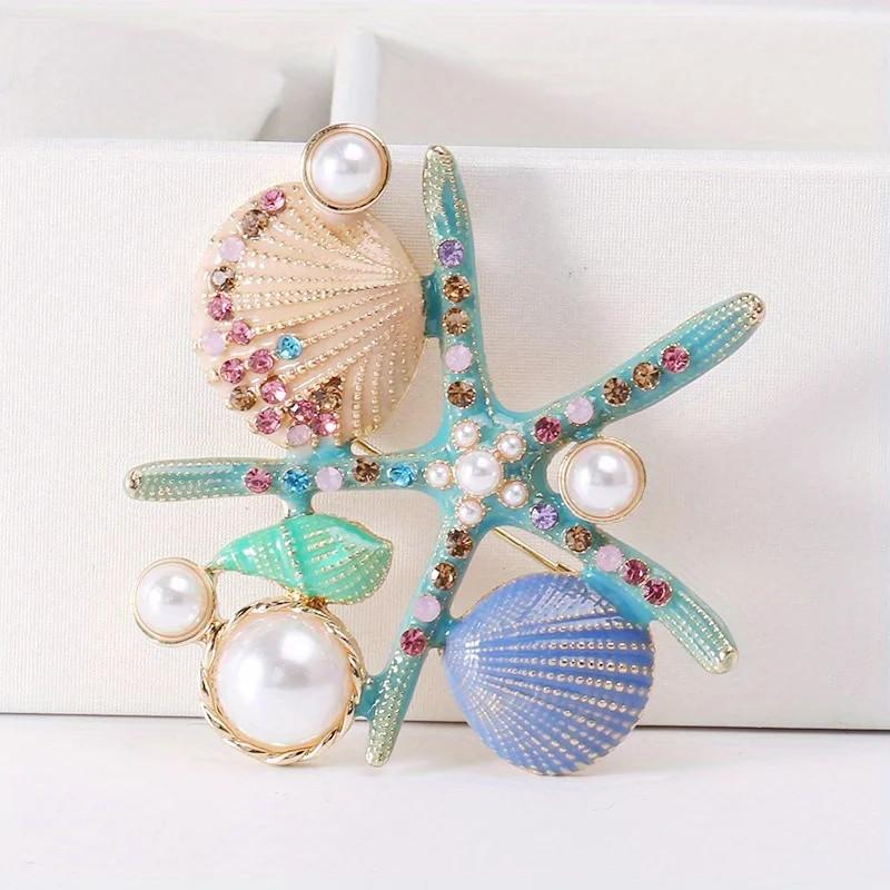 

Sea Star Brooch Pin Fashion Elegant Beach Accessories Brooches Holiday Best Gift