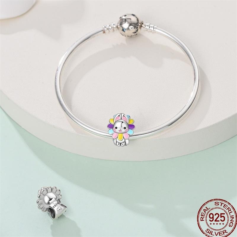 Copper Shiny Zircon Classic Classical Flower Series Charm Beads Suitable Fit 3Mm Original Charm Bracelet