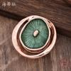 New round hollow enamel color lotus leaf magnetic suction brooch, high-end brooch for women out of the street party