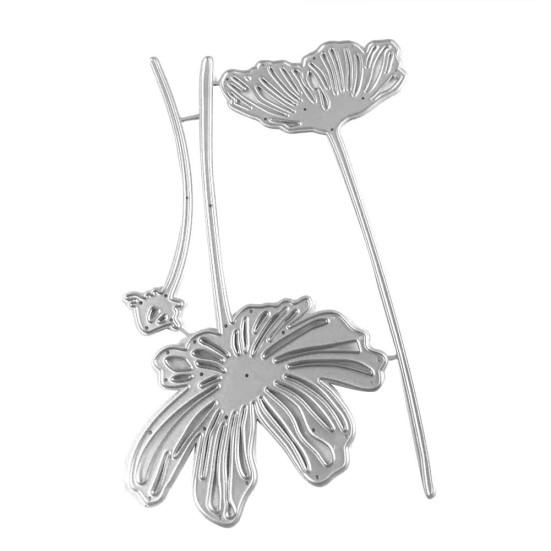 Цветочные металлические трафареты для резки DIY бумажные открытки для альбомов Изготовление декора трафарет серебряный