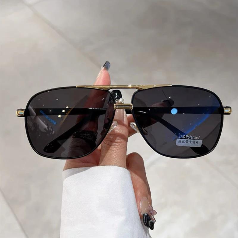 Oversized Vintage Sunglasses Men Women Fashion Polarization Photochromic Shades Eyewear Double Bridge Driving Sun Glasses