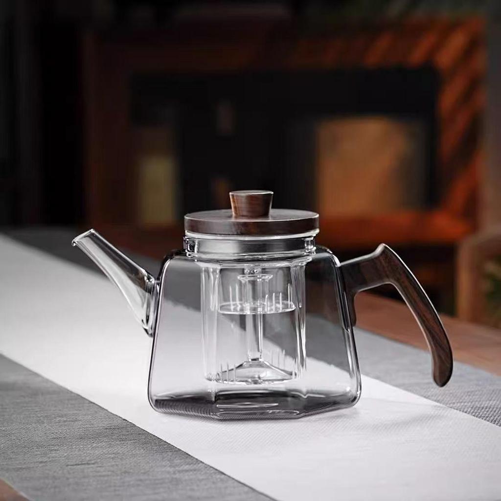 High-Temperature Resistant Glass Teapot with Large Capacity for Electric Stove and Fireplace Use
