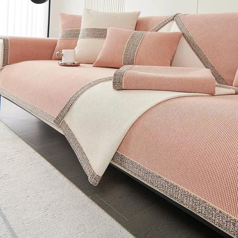 Nový Four Seasons Universal Potah na pohovku Měkký žinylkový Potah na pohovku Proti poškrábání proti domácím mazlíčkům Protiskluzová podložka na pohovku do obývacího pokoje