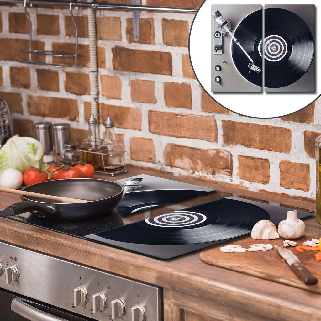 GLASS CUTTING BOARD 2x 30x52 VINYL RECORD