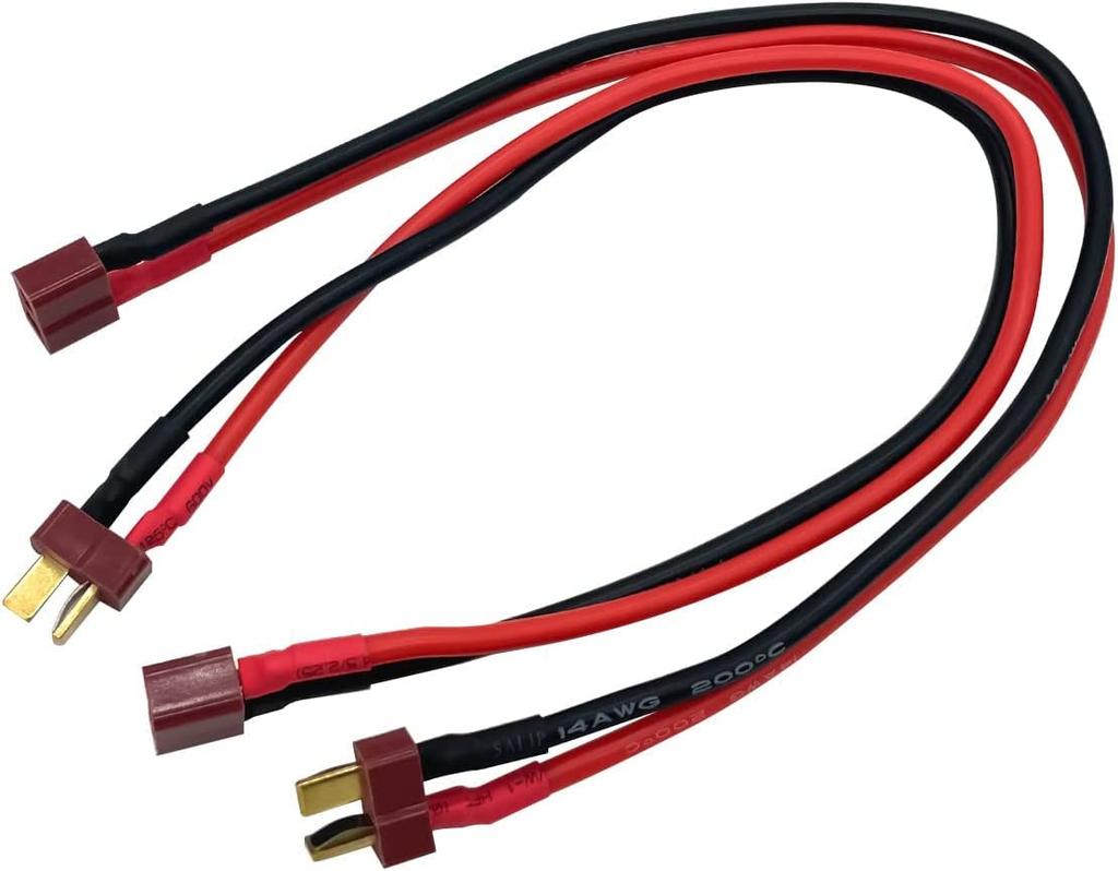 3pcs Deans T Plug Extension Cable, Deans T Plug Male Connector to Deans T Plug Female Connector, Wire Adapter for RC DIY Spare Parts, Remote Control