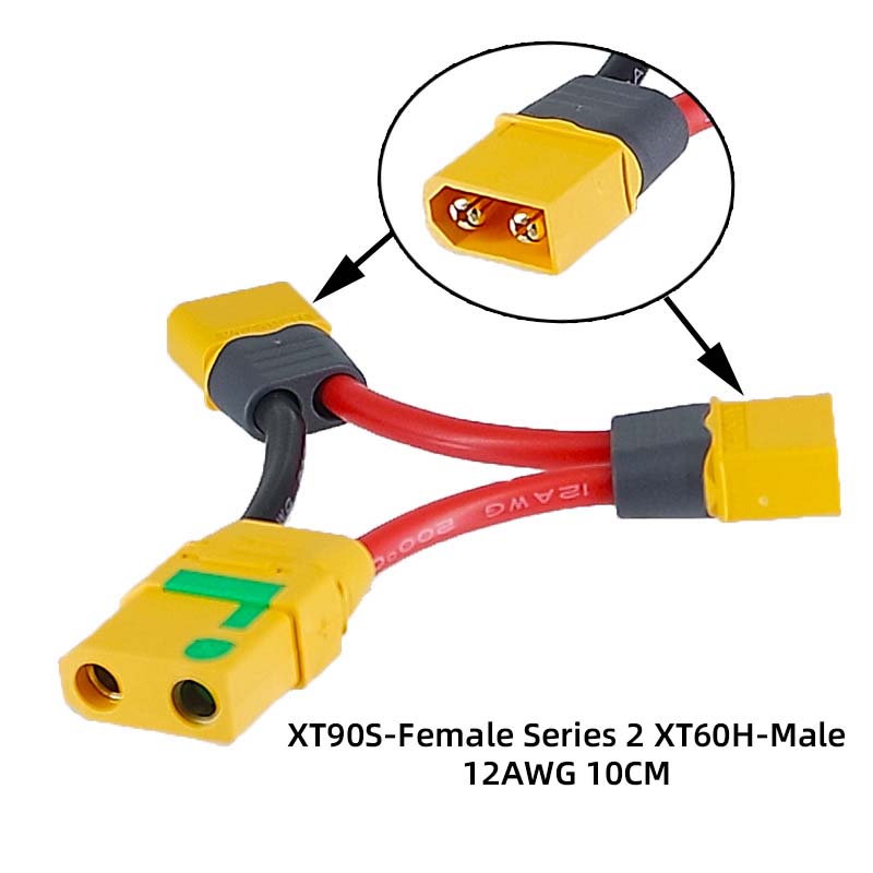 1PCS Amass XT90 XT60 Series Connection Cable Lithium Battery RC Model Drone ESC Boost Cable Connector 10CM 12AWG