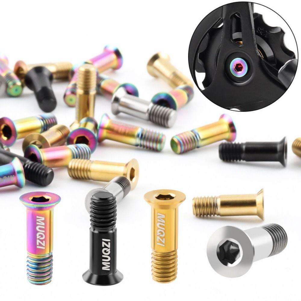 2PCS Titanium Zinc Zinc Alloy Rear Derailleur Pulley Fixing Bolts Bicycle Parts