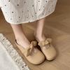 Soft-soled bag head slippers, one foot and half drag single shoes, 2025 summer new French bow women's lazy shoes