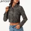 BITCED Spring/Autumn Lightweight Leather Jacket for Women Multi-Pocket Cardigan Style Casual Jacket Fashionable Trendy Everyday Outerwear