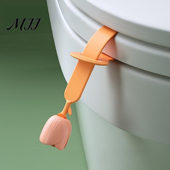 Non Slip Toilet Seat Handle Lid Lifter with Flower Handle, Silicone Easy Lifting Opener, Adjustable Anti-slip Gadget, No-touch for Bathroom Convenient