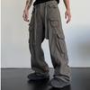 Men And Women Retro Large Pocket Overalls Wide Leg Pants Straight Summer New Fashion Casual Pants Japanese Harajuku Large Size