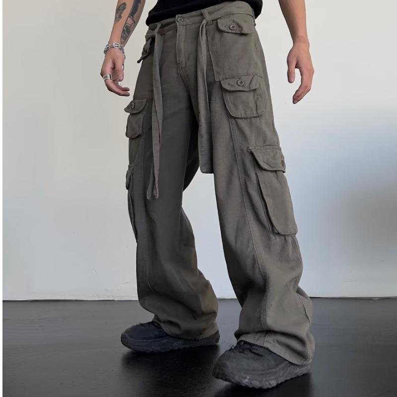 Men And Women Retro Large Pocket Overalls Wide Leg Pants Straight Summer New Fashion Casual Pants Japanese Harajuku Large Size