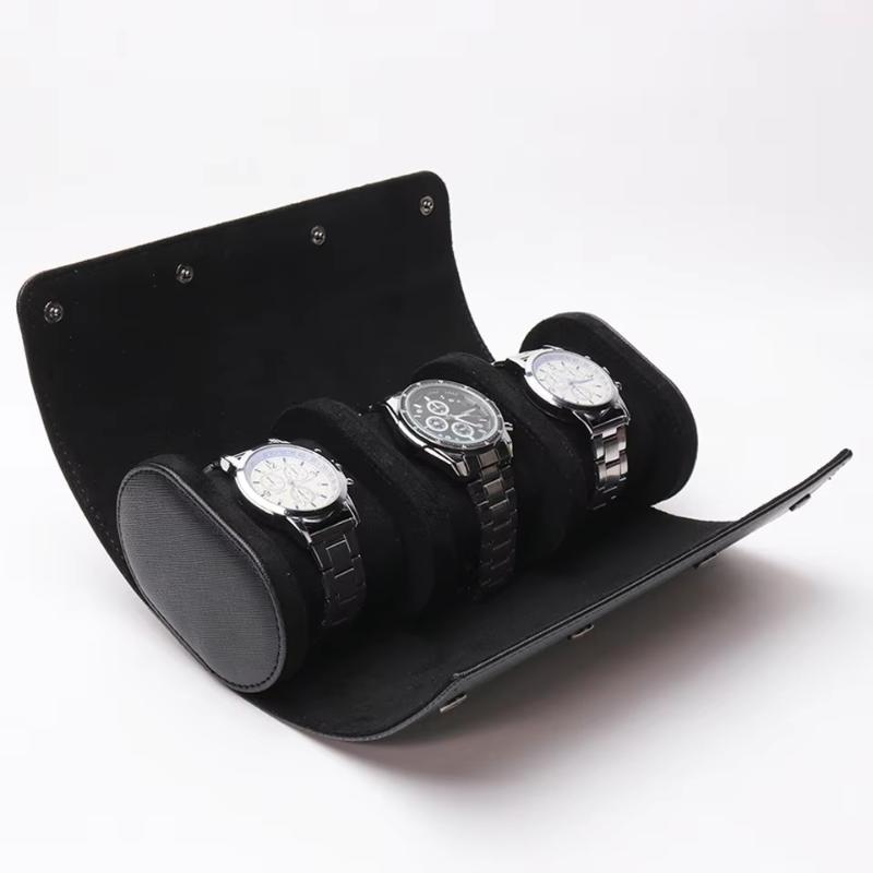 Watch Roll Travel Case 1/3-Slot Portable Vintage Leather Watch Display Case Storage Box Watch Organizers Men Christmas Gift