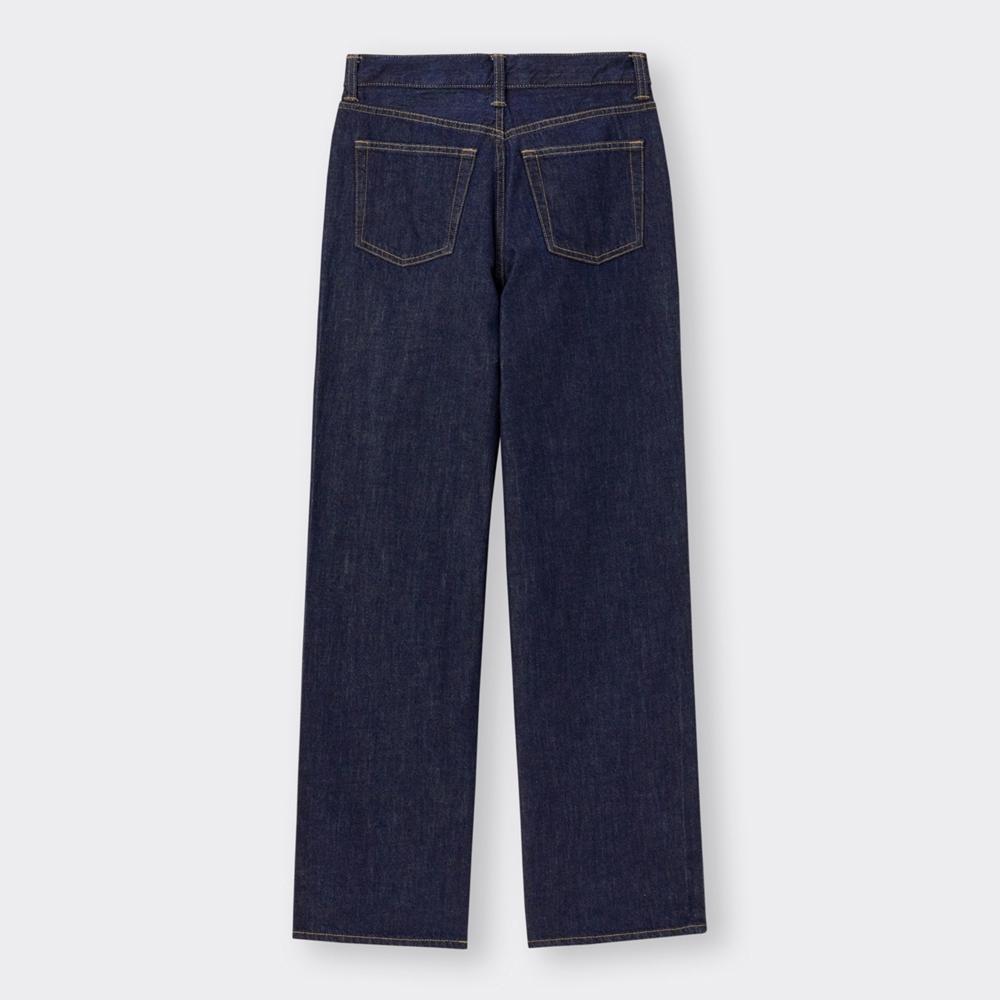 Gu By Uniqlo High Rise Straight Jeans+ec  Long Length 