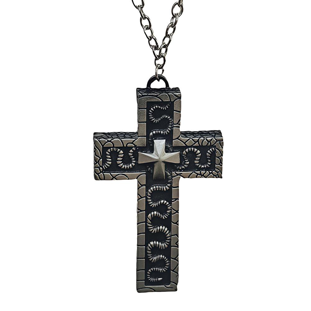 

Cross necklace with secret compartment,Necklace With Old Cross Pendant,Gothic Punk Hip Hop Fashion Unique Hidden Storage