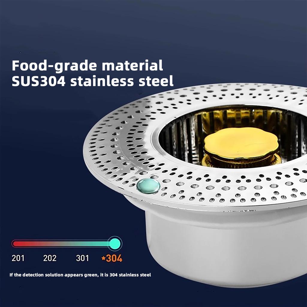 New Pop Up Sink Filter Kitchen Sink Strainer Stopping Blockage Bouncing Core Leak-proof Plug Cover