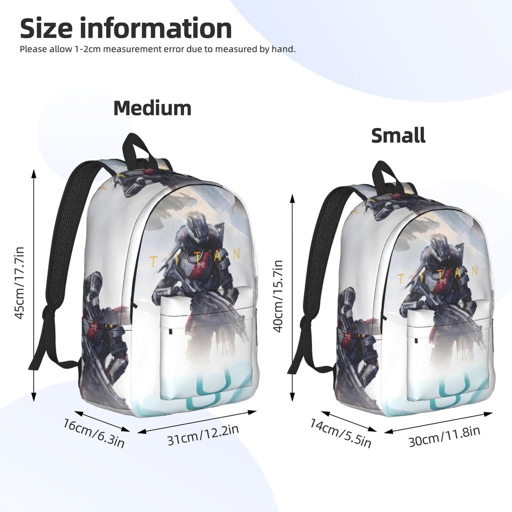 Destiny 2 Games Backpack for Men Women Casual Student Business Daypack Laptop Computer Canvas Bags with Pocket