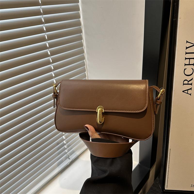 

Нишевая однотонная сумка подмышку новая мода простая повседневная универсальная портативная сумка через плечо