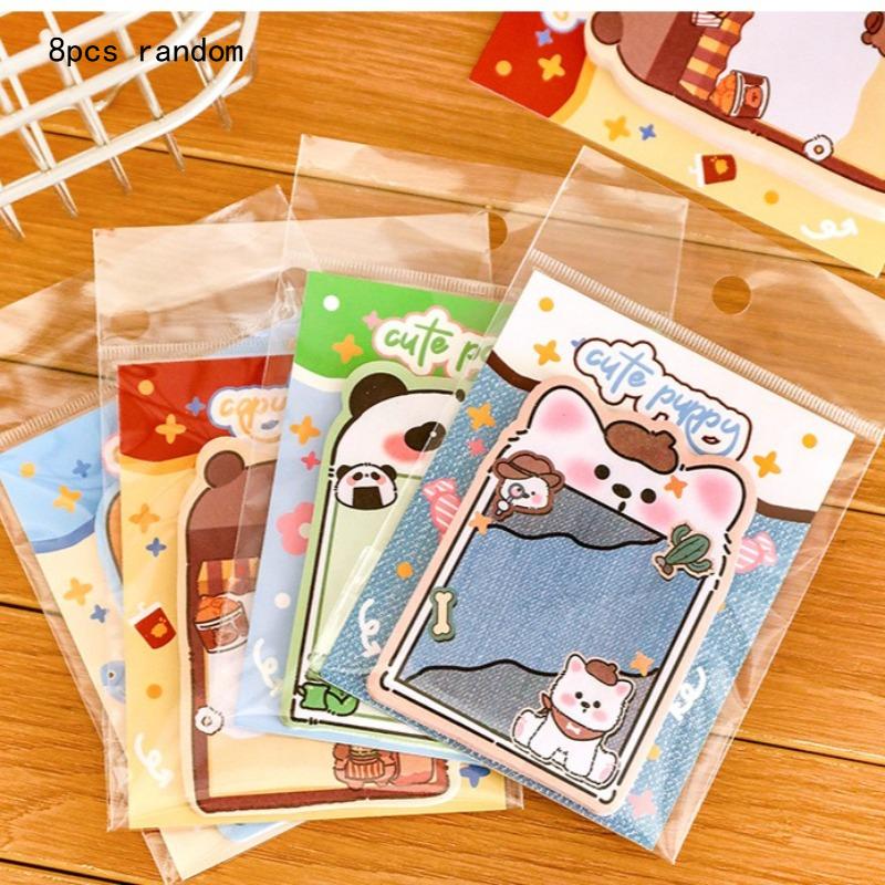 Cute Animal Sticky Notes for Students with Good Looking and Cartoon Messages Lovely Memo Pad Kawai Stationery and Small Prizes