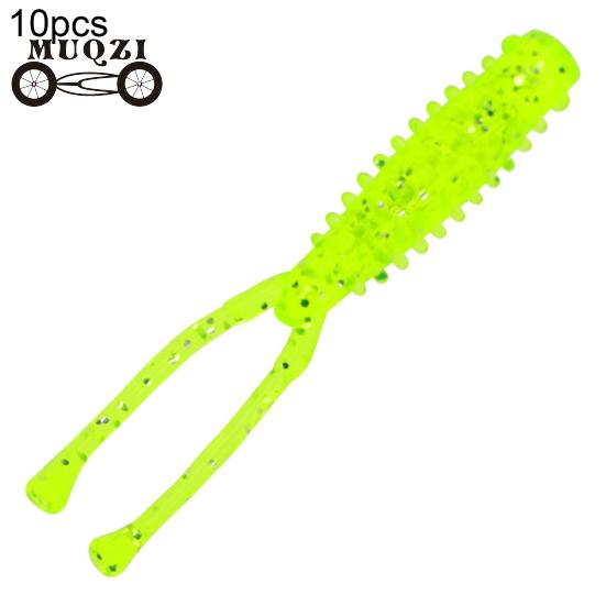 

10 шт./компл., 4,2 см, мягкая приманка с двойным хвостом, бионические поддельные рыбные приманки