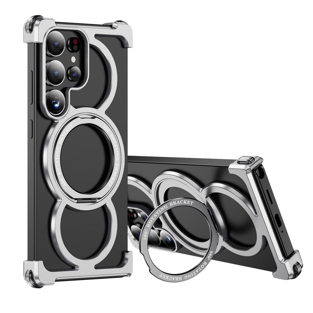 Samsung S25 Ultra Rotating Metal Stand Case | Magnetic Titanium Alloy Cover