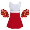 Kids Girls Cheerleading Dance Outfit Sleeveless Shiny Sequins Adorned Dress with Shorts and Flower Balls Set Halloween Carnival Party Costume