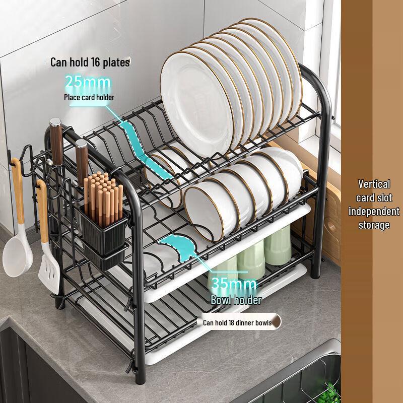 Qin Chen 3-Tier Countertop Dish Drying Rack