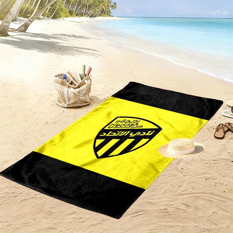 Al-Ittihad Club Logo Print Beach Towel, Large Soft Quick Dry Towel for Beach Camping Swimming