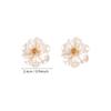 White Silver Camellia Flower Stud Earrings - Luxurious Women's S925 Silver Stud Earrings - High-end Ear Jewelry