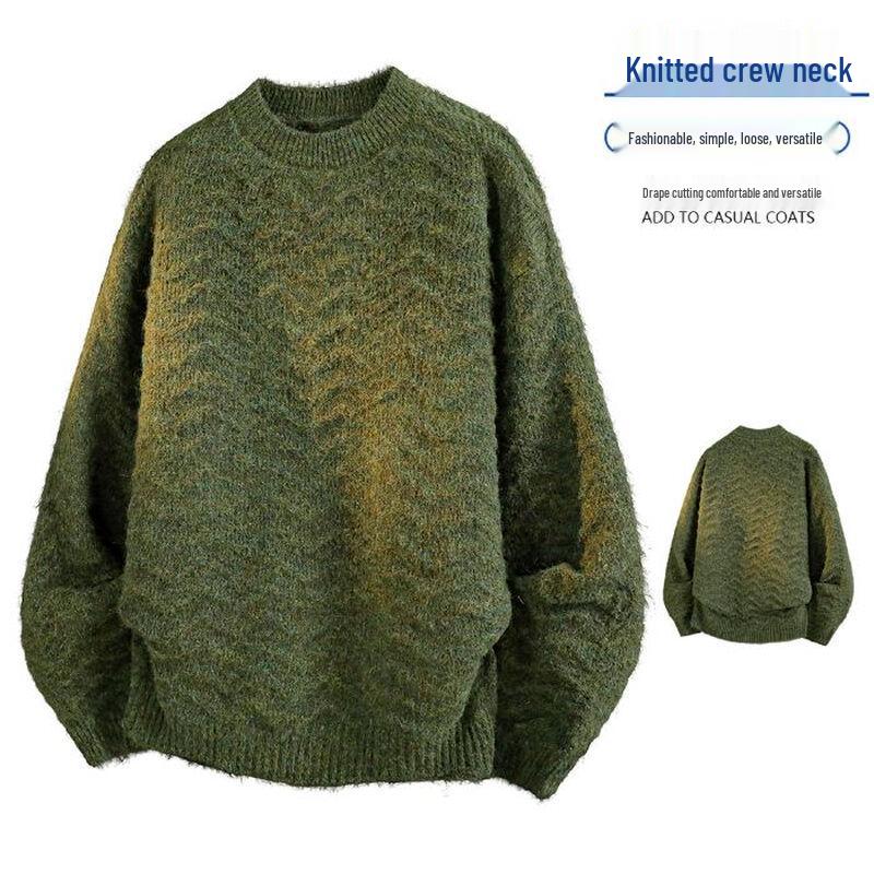 

DK Men s Loose Fit Round Neck Pullover Knit Sweater XL