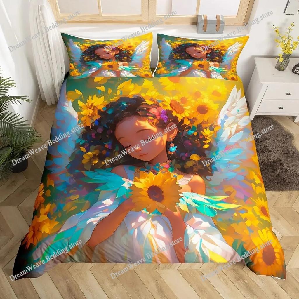 3D Print Angel Wings Bedding Set Boys Girls Twin Queen King Size Duvet Cover Pillowcase Bed Boys Adult Home Textileextile