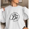 Women's Positive Letter Print Round Neck Hoodie - Autumn/Winter Collection