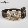 Cintura Western in Denim Tendenza Retro Gioventù Punk Rilievo Uomo Borchie Pelle Cintura