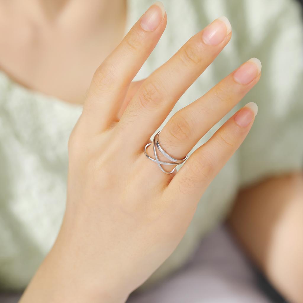 Cazador Stainless Steel Geometric Cross Rings for Women Minimalist Gold Color Finger Rings 2026 Jewelry Mother Day Party Gift
