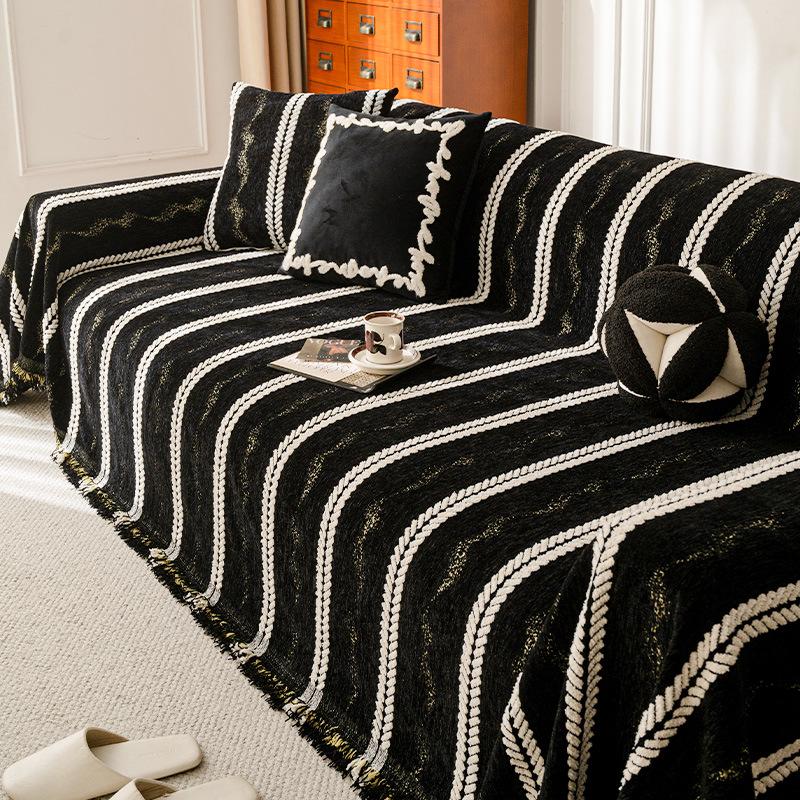 

Подушка для кожаного дивана из шенилла, новинка осени и зимы, фиксированная, нескользящая, чехол для прямого ряда, легкая роскошь, высококачественная накидка, ткань, полотенце 180*130cm